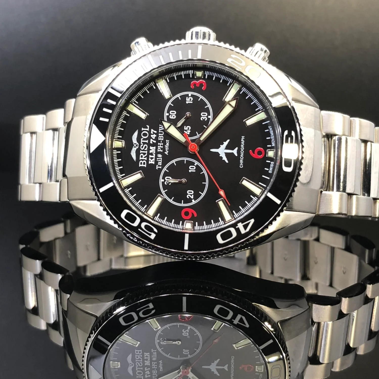 747 Tribute - Stainless Steel, Black Dial - Image 3