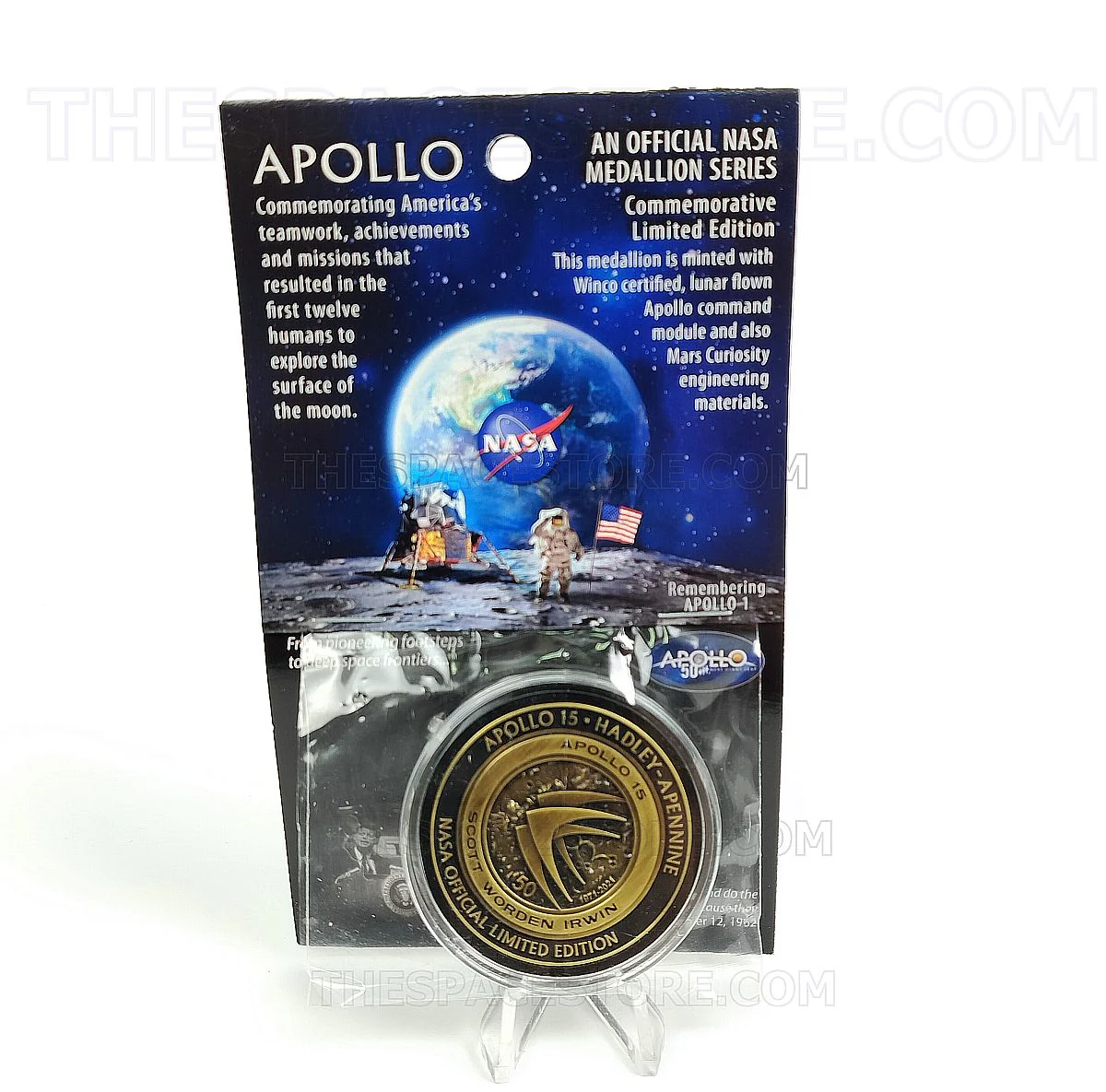 Apollo 15 Apollo Program 50th Anniversary NASA Official Medallion