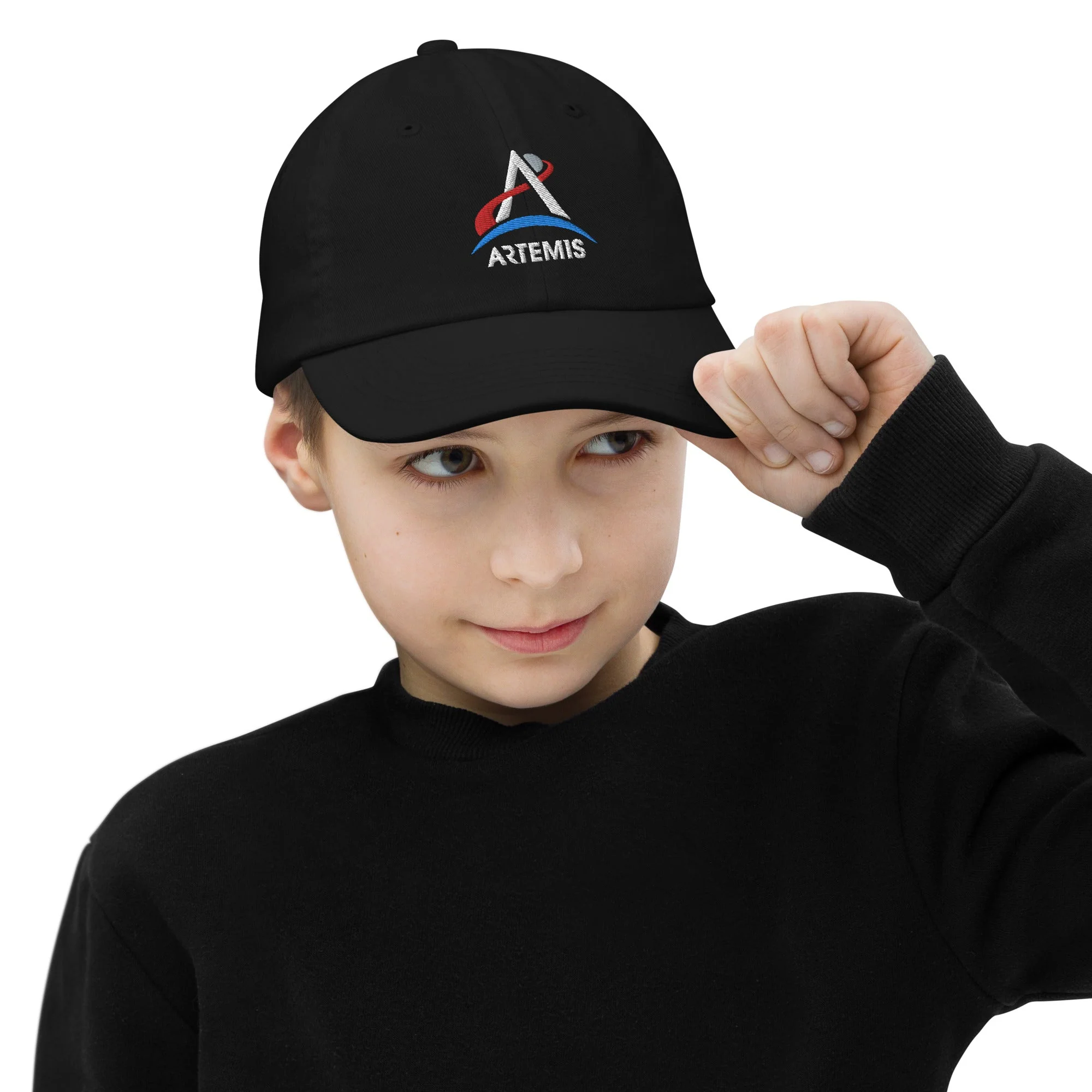 Artemis Program Youth Cap in Black - Image 2