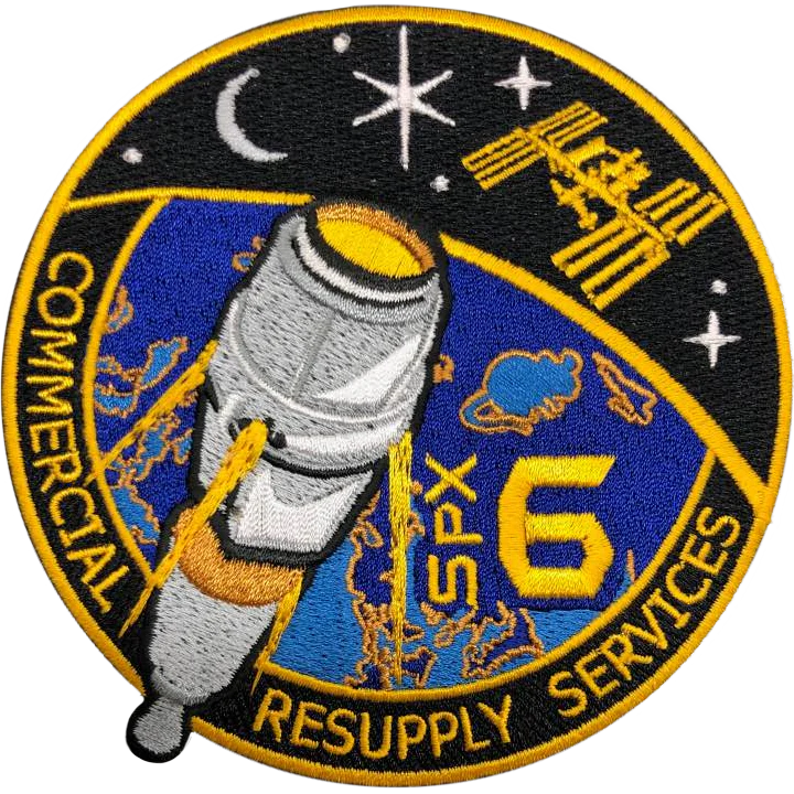 NASA CRS SpaceX 6 Mission Patch