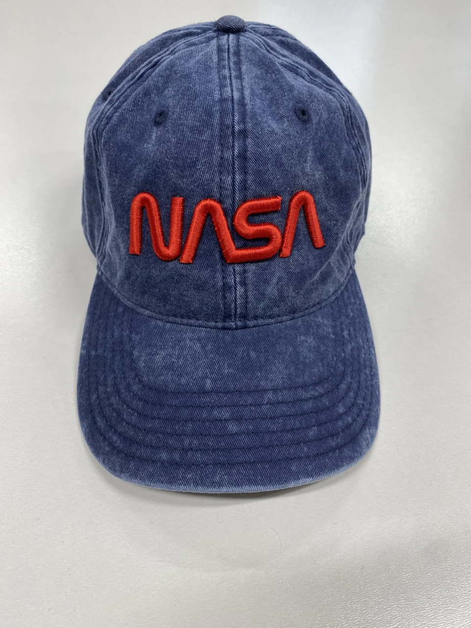 NASA Worm Logo Embroidered Vintage Navy Dad Cap