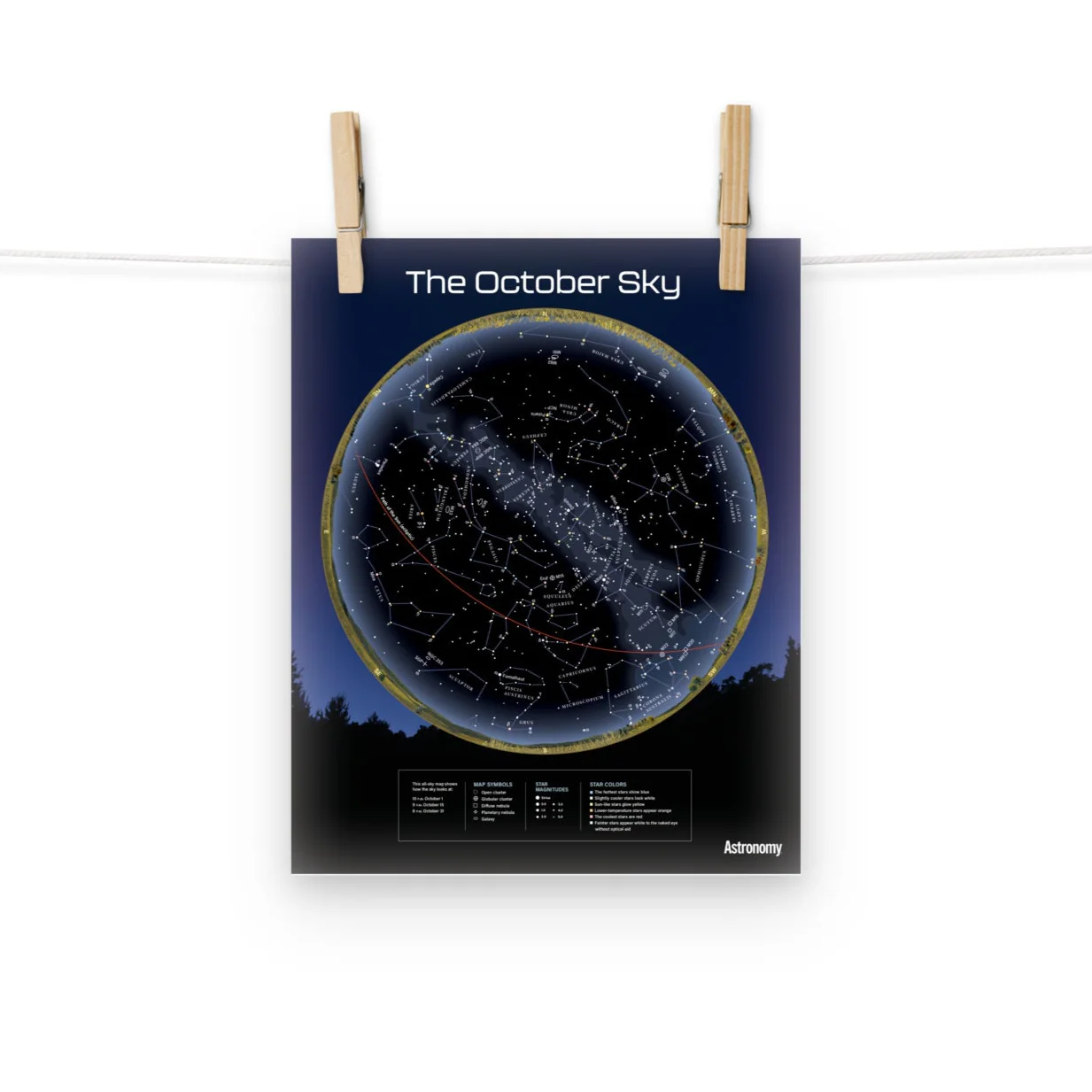 October Sky Map - 8"x10"