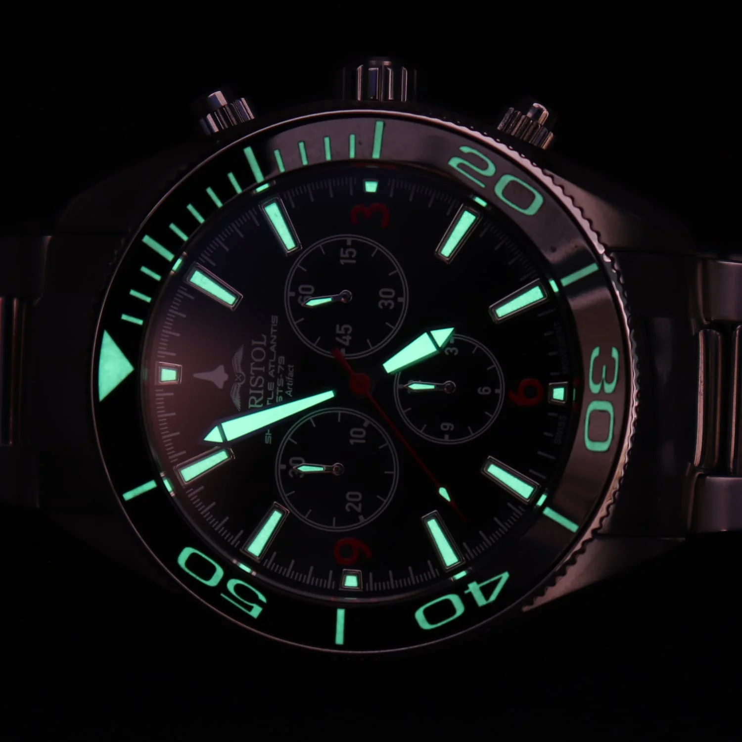 Space Shuttle Atlantis Tribute Watch - Stainless Steel, Black Dial - Image 7